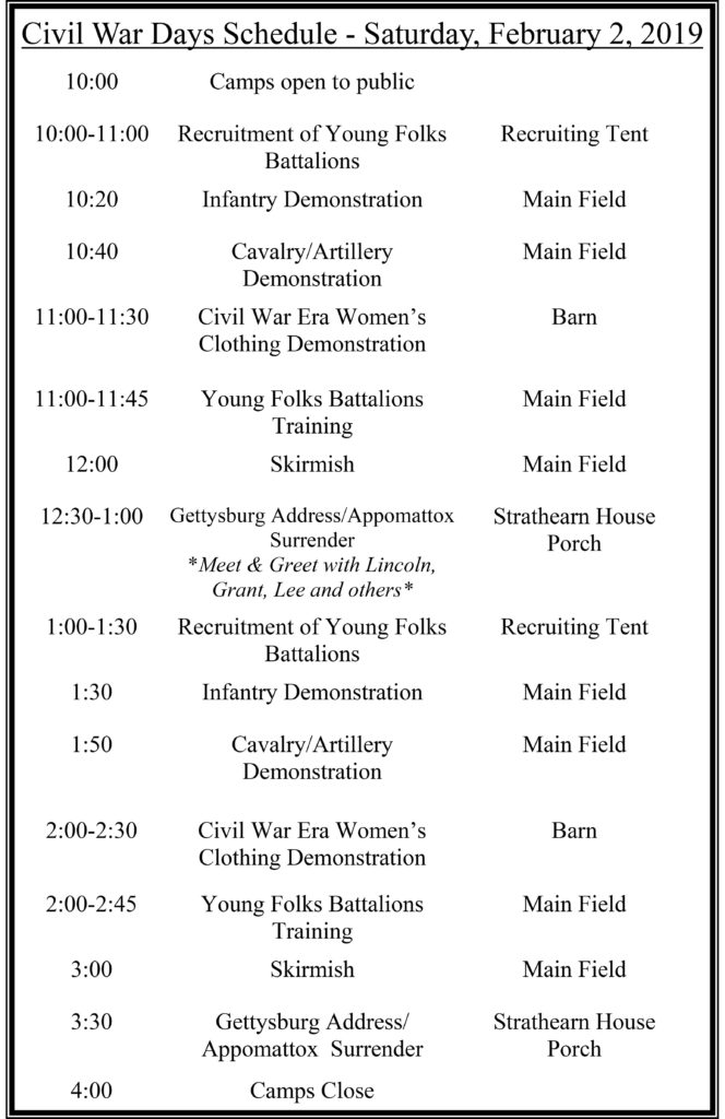 2019 CWD SATURDAY Schedule